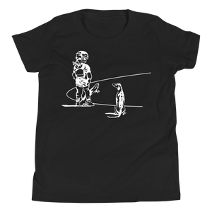 Youth Short Sleeve T-Shirt/Skateboarding with Dog